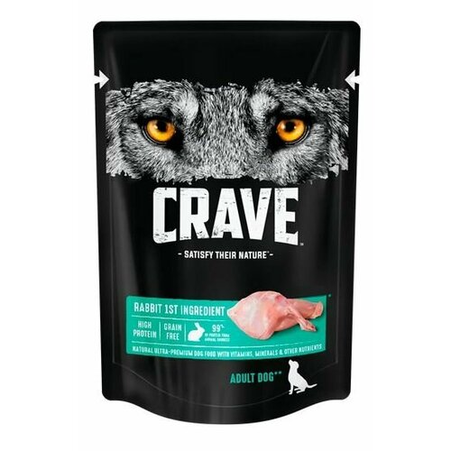 Crave Пауч для собак Кролик в желе, 85 г