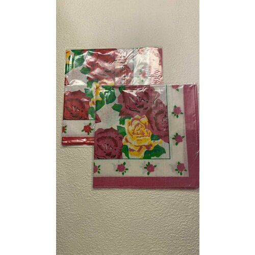 Носовой платок , 10 шт., зеленый, красный, золотой, фиолетовый, белый