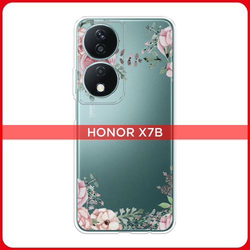 Силиконовый чехол на Honor X7B / Хонор X7B Нежные розы акварель, прозрачный силиконовый чехол на honor 5a хонор 5а нежные розы акварель прозрачный