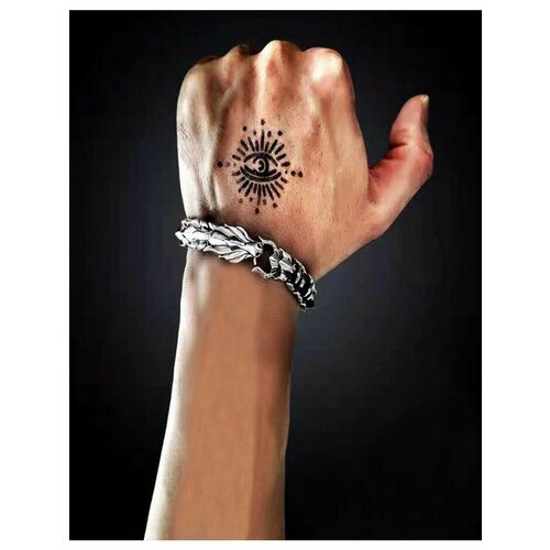 фото Браслет браслет дракон, размер 18 см, размер one size, серебряный kottion