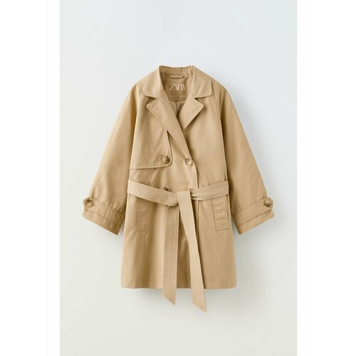 Плащ Zara, размер 130, бежевый тренч zara oversize with pockets серый