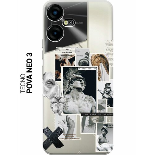 фото Силиконовый чехол на tecno pova neo 3 / техно пова нео 3 с рисунком "antique stickers" slvgo