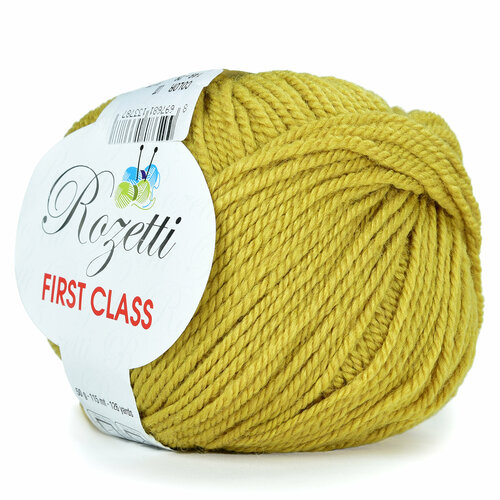 фото Пряжа rozetti first class. 50% мериносовая шерсть, 50% микрофибра, 50гр/115м, (149-29 горчичный) 1 упаковка (10 мотков)