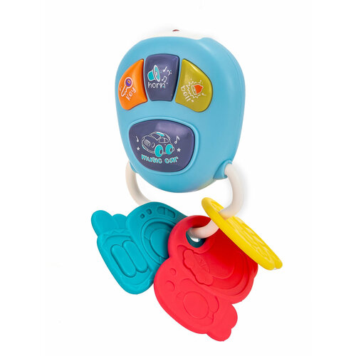 Световая звуковая погремушка - прорезыватель, брелок для детей, микс