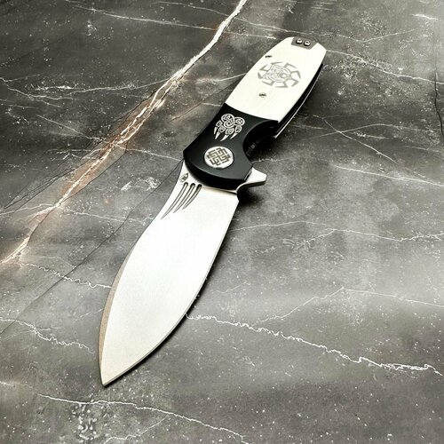фото Складной нож reptilian буян 03 сталь d2, белый g10