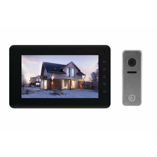 Комплект видеодомофона для дома Tantos Mia HD (черный) и iPanel2 HD черный, черный
