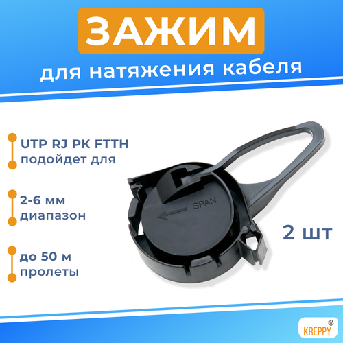 ACC зажим анкерный для кабеля круглого сечения 2-6 мм (2 шт.)