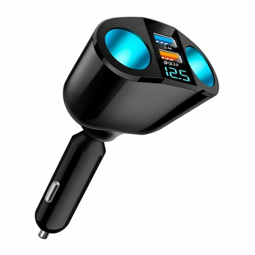 Разветвитель авто 2 гнезда USB QC30 TDS TS-CAU68А 561₽