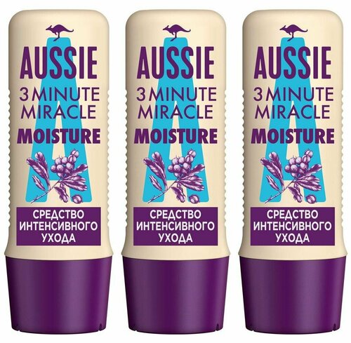 Aussie Средство интенсивного ухода 3 Minute Miracle Moisture, 250 мл, 3 уп