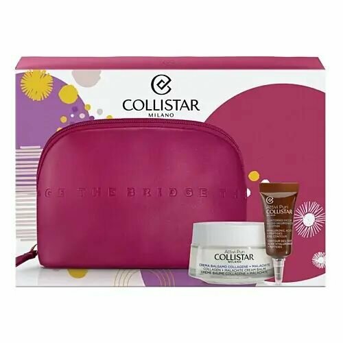 Collistar - Набор: Коллаген 50 мл + Гиалуроновая кислота для контура глаз - Пептиды 5 мл + Косметичка