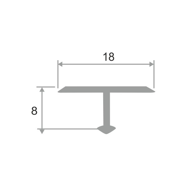 Т-образный Профиль 18мм, Белый муар 2.7 м.