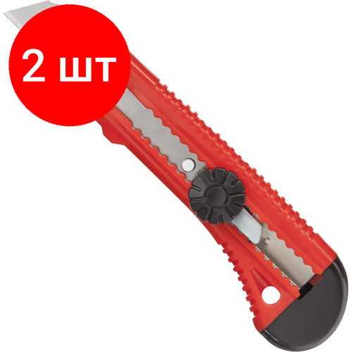 Комплект 2 штук, Нож универсальный Attache Selection 18мм, метал. направл, Twist lock