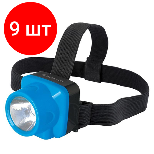 Комплект 9 штук, Фонарь налобный Ultraflash LED5375 (аккум.220В, 1В фонарь аккумуляторный ultraflash 7хled 8хled 2 режима выдвижная вилка заряд от сети led3818 238284