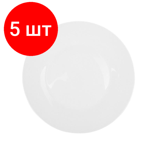 Комплект 5 штук, Тарелка Tvist Ivory, фарфор, мелкая, D177мм, фк4001