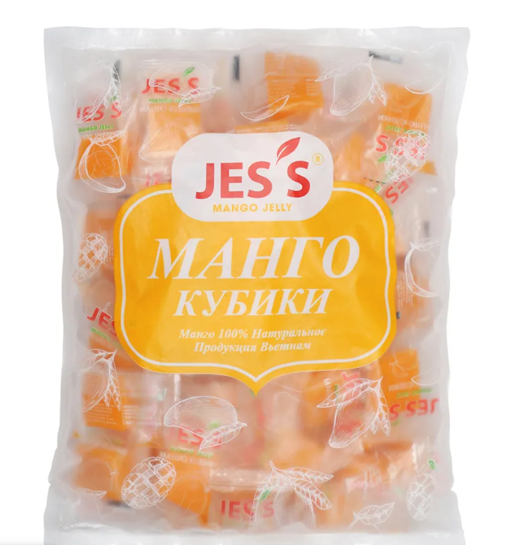 Натуральные жевательные конфеты без сахара Jess mango 500гр - фотография № 4
