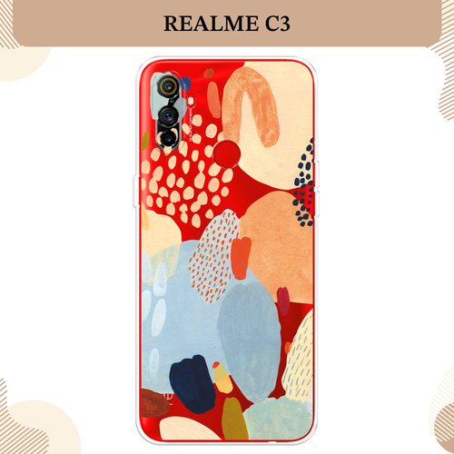 Силиконовый чехол Необычная абстракция на Realme C3 / Реалми C3, прозрачный силиконовый чехол на realme c3 реалми c3 попа авокадо прозрачный