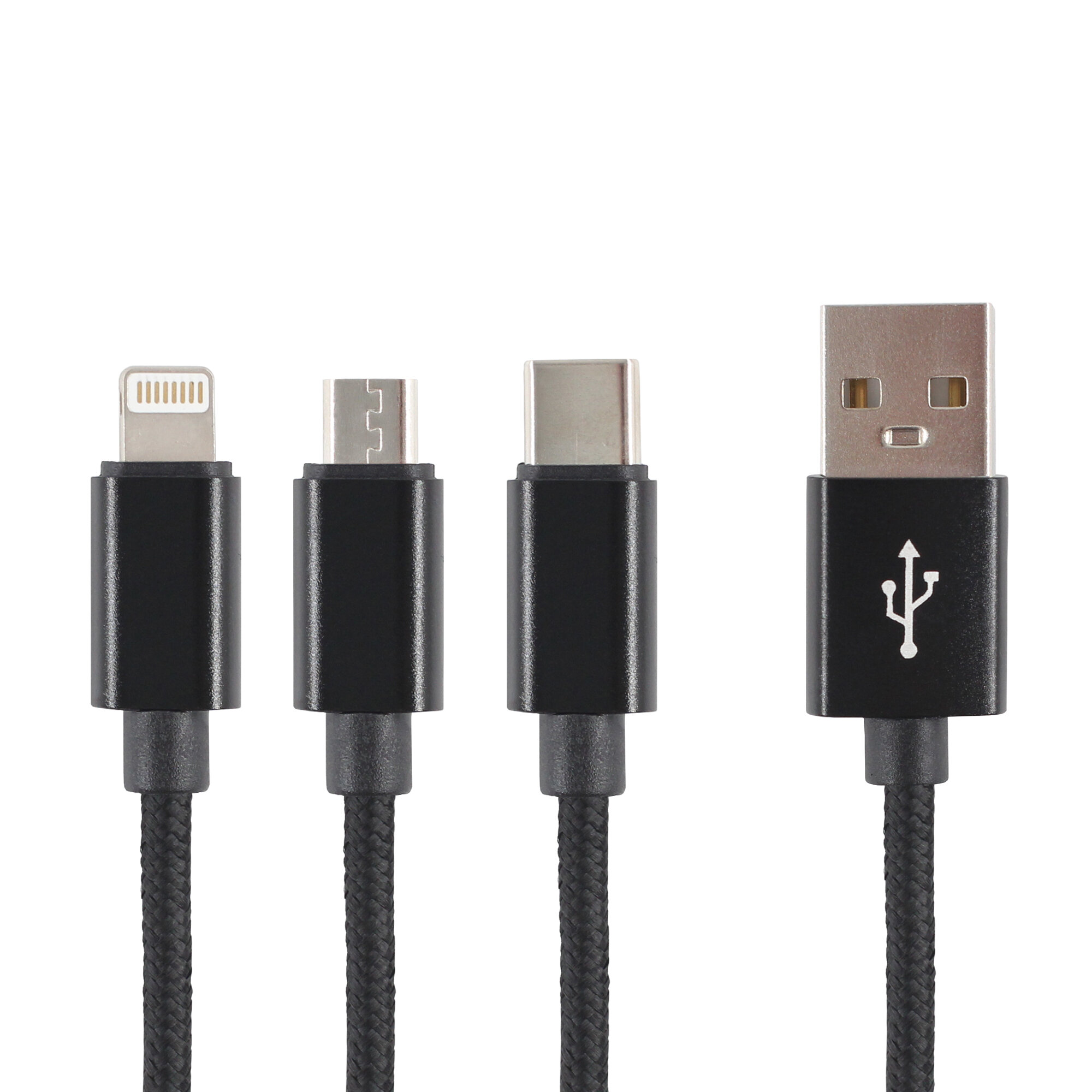 Универсальный кабель 3 в 1 (Lightning, TYPE-C, MICRO USB), usb провод 1,2м, Зарядка для iphone, Зарядка для Android, Кабель 3 в одном Jamme, usb шнур