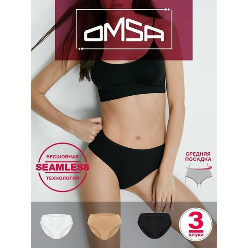 Трусы Omsa, 3 шт., размер 48 (4/L), мультиколор