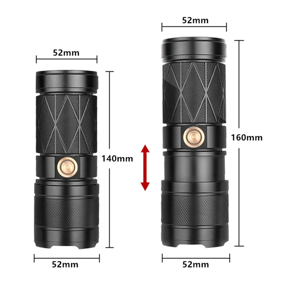 фото Супермощный фонарик 600 Вт, встроенный 12000 мАч, перезаряжаемая вспышка
