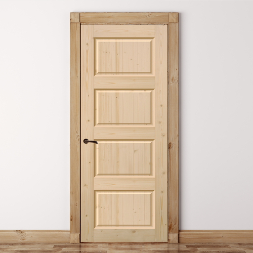 Дверное полотно Apart.Unity Дверь деревянная межкомнатная из массива хвоя 700*2000 мм Натурально бежевый, Дерево, 700x2000, Глухая