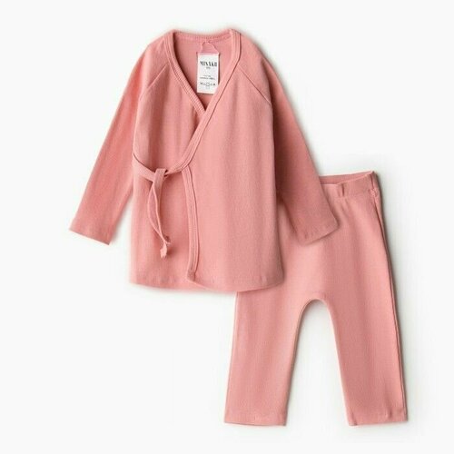 Комплект одежды Minaku, размер 104, белый, розовый комплект одежды minaku размер 104 розовый бирюзовый