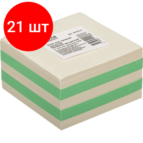 Комплект 21 штук, Блок для записей ATTACHE эконом запасной 9х9х5 цветной Т