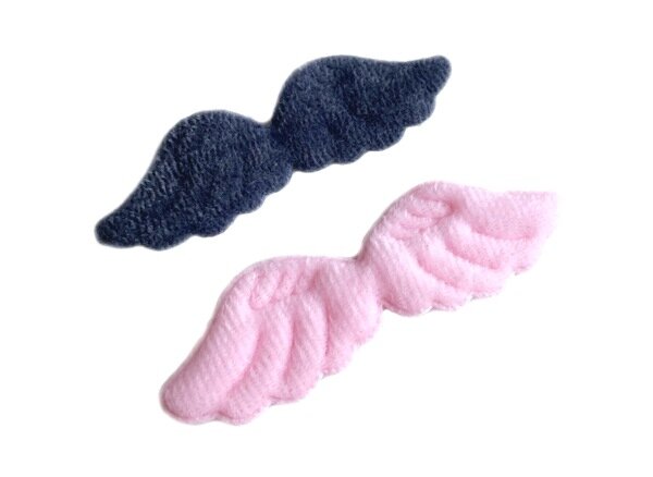 Крылья 9см*2,8см/10см-3см, уп.-2 шт, цв. серый/розовый