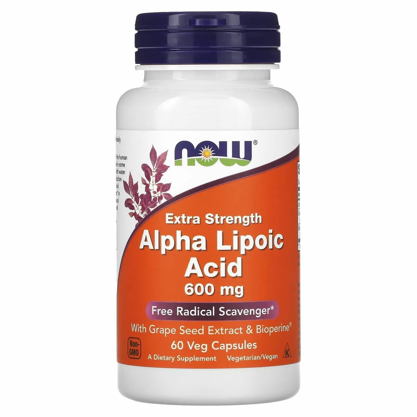 NOW Альфа-Липоевая Кислота Alpha Lipoic 600 мг 60 капсул