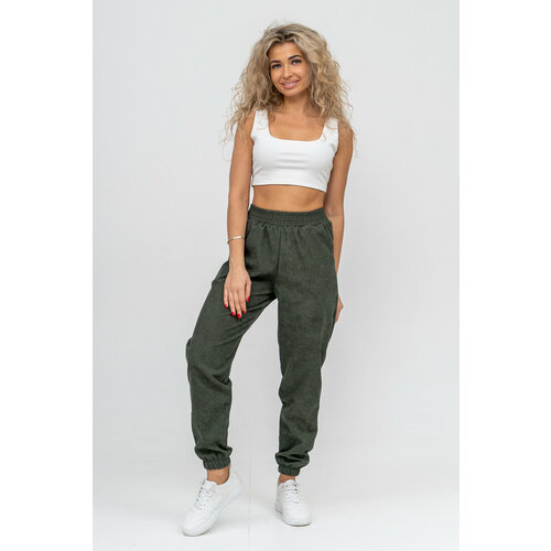 фото Брюки бананы натали, размер 46, зеленый