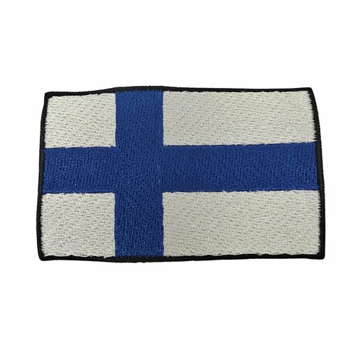 Нашивка шеврон патч, Флаг Финляндии , размер 80x50 мм