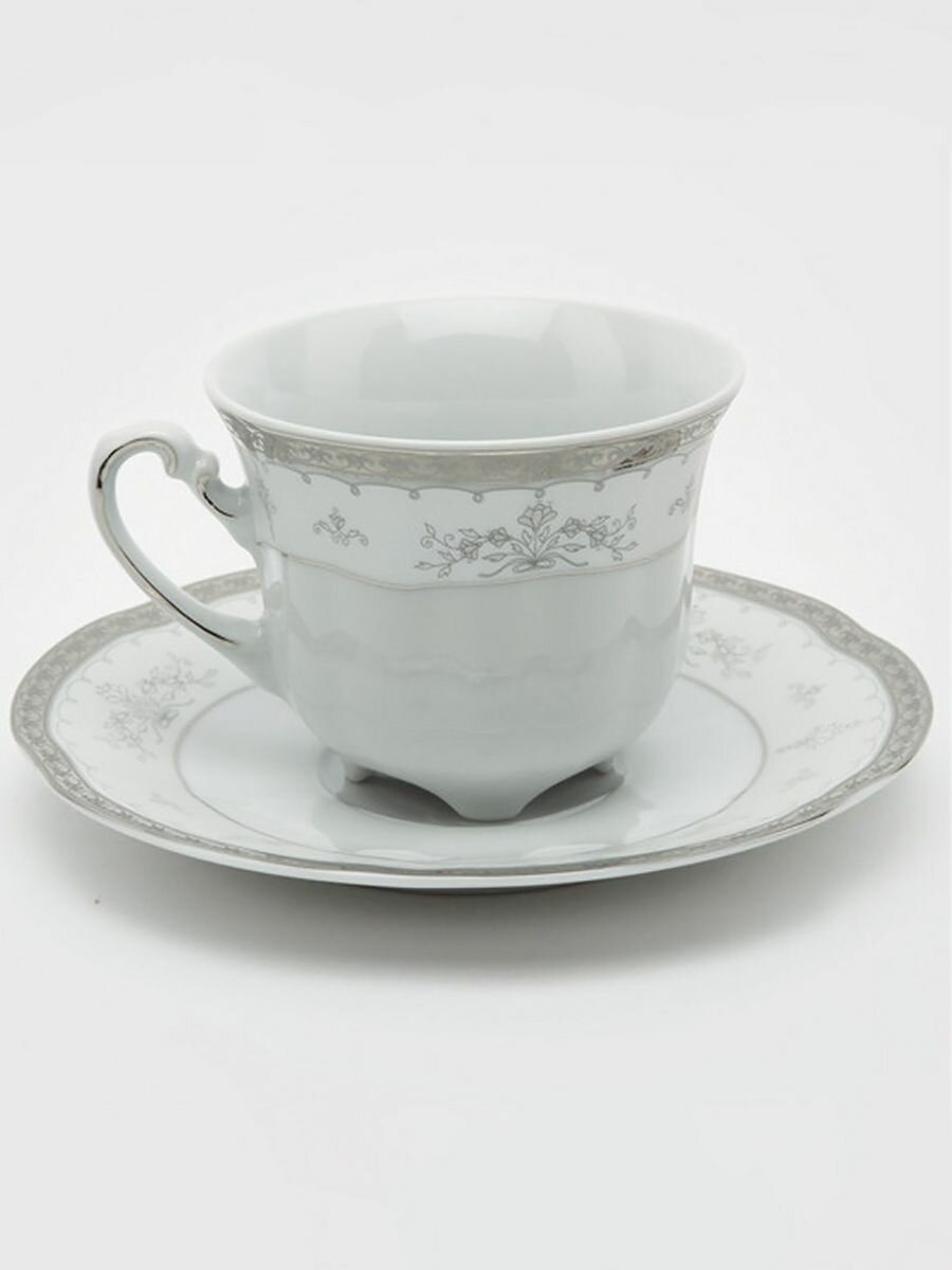 фото Кофейная пара 170 мл 1 шт Cmielow "Рококо /Голубой цветок" (блюдце 12,5 см) / 211788