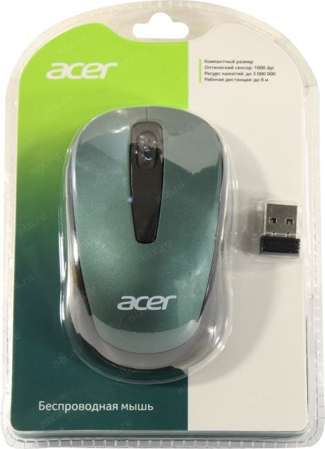 Мышь Acer OMR135, зеленый (zl.mceee.01i) - фото №9