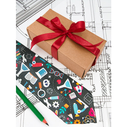 Галстук Рыбий Зонтик, белый, голубой