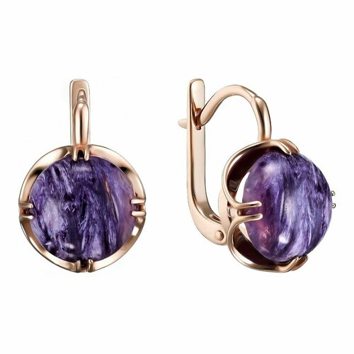 Серьги UVI Ювелирочка, серебро, 925 проба, золотой, фиолетовый