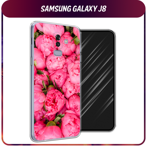 Силиконовый чехол на Samsung Galaxy J8 / Самсунг Галакси J8 Прекрасные пионы