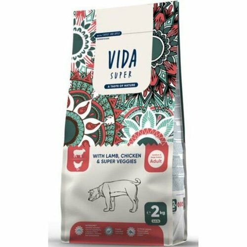 Vida Super Корм Vida Super для взрослых собак средних и крупных пород с ягненком, курицей и овощами, 2кг