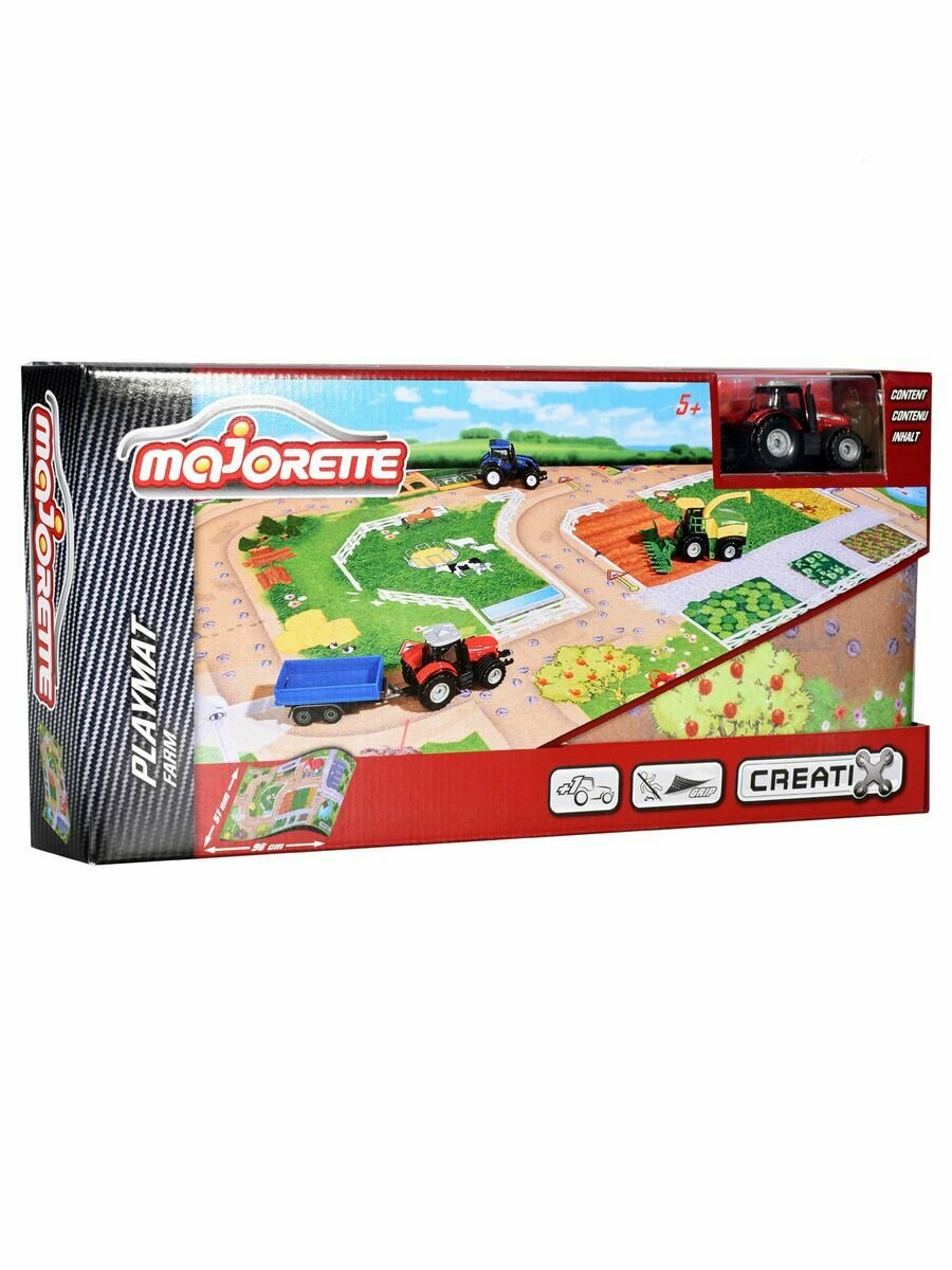 Коврик игровой Majorette Creatix, Farm серии, нескользящий, 1 машинка, 96х51 см - фото №10