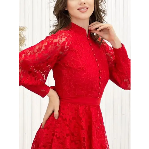женское кружевное платье русалка в китайском стиле длинное винтажное красное платье ципао для невесты элегантное кружевное платье для св Платье размер 42, красный