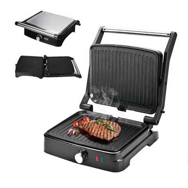 фото Прижимной гриль "R2682" от "RAF" это надежный, удобный и функциональный инструмент для приготовления вкусных и полезных блюд на гриле. Автоотключение, защита от перегрева, антипригарное покрытие.