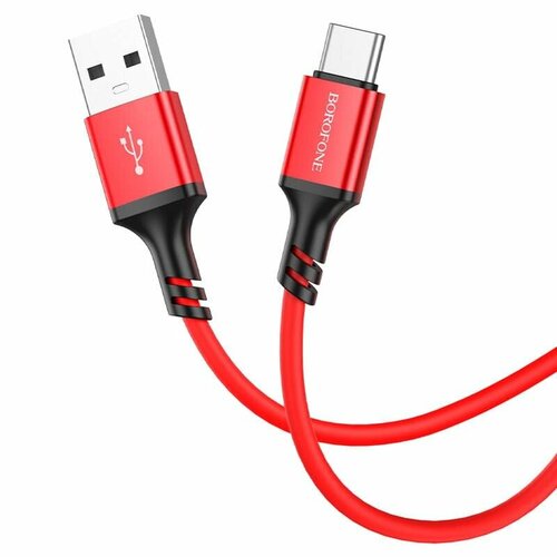 Кабель для зарядки Type-C USB 3A 1m огнестойкий силиконовый красный кабель usb type c borofone bx83 famous 1 0м 3 0а цвет белый