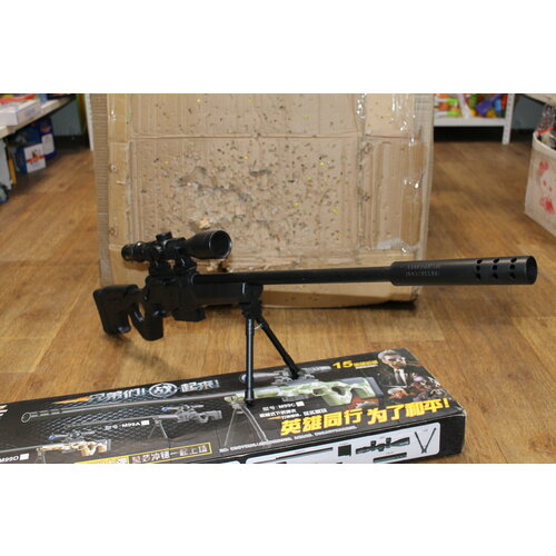 игрушка детская снайперская винтовка сошки оптический прицел 500 пулек 80 см Детская снайперская винтовка AWM на пульках с оптическим прицелом M99A​