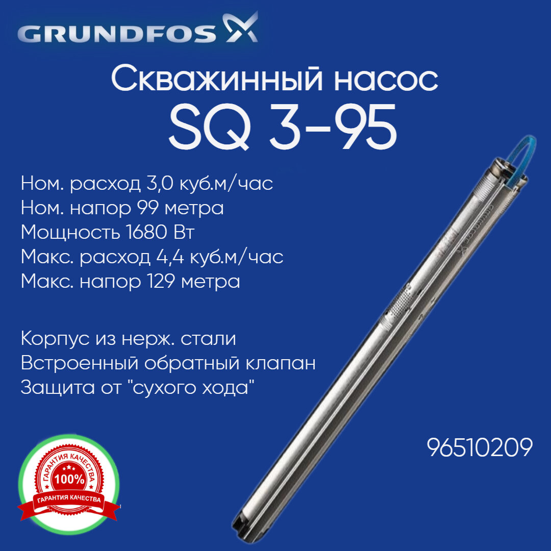 96510209 Скважинный насос Grundfos SQ 3-95 (2320 Вт)
