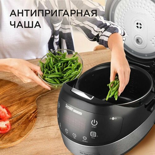 Мультиварка многофункциональная с антипригарным покрытием 5 л 1000 Вт управление - сенсор программ - 17 поддержание температуры отложенный старт черный TechFurn 1 шт 2622700₽