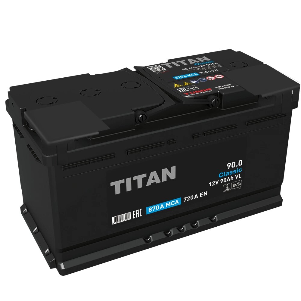 Аккумулятор TITAN Classic 90 А/ч Обратная 353x175x190 EN720 А 4607008889918