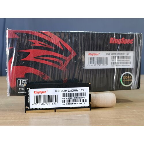Оперативная память SO DIMM KINGSPEC KS3200D4N12008G DDR4 - 1x 8ГБ 3200МГц DIMM Ret G8 1639₽