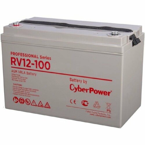 CyberPower батареи/комплектующие к ИБП CyberPower Аккумуляторная батарея RV 12-100 / 12 В 100 Ач cyberpower батареи комплектующие к ибп cyberpower аккумуляторная батарея rv 12290w 12в 76 ач клемма м6 дхшхв 259х168х208мм вес 30 4кг срок службы 10 лет