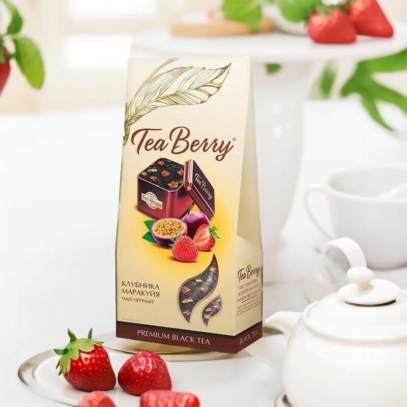 Премиальный черный чай Tea Berry Клубника маракуйя