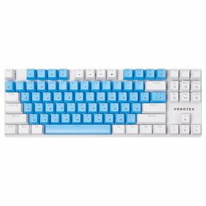 Клавиатура игровая проводная VOROTEX K87S Blue Switch, русская раскладка (Синий, белый)