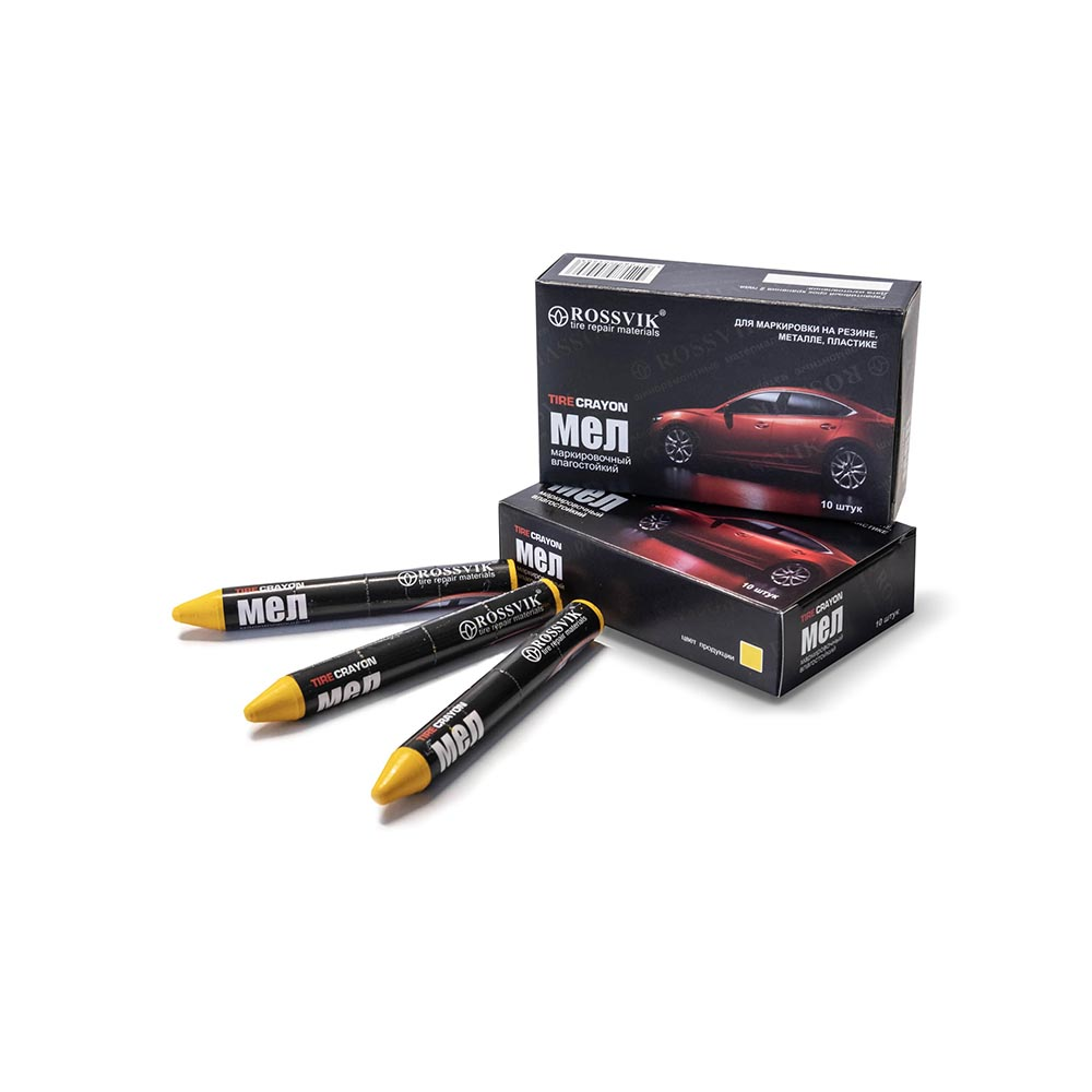 ROSSVIK M. Y. X.10 мел для резины 10 шт. желтый\