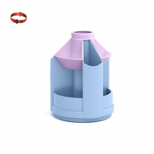 Подставка настольная вращающаяся Mini Desk Pastel Bloom, пластиковая, голубая подставка настольная erich krause вращающаяся пластик mini desk iris фиолетовый 57990